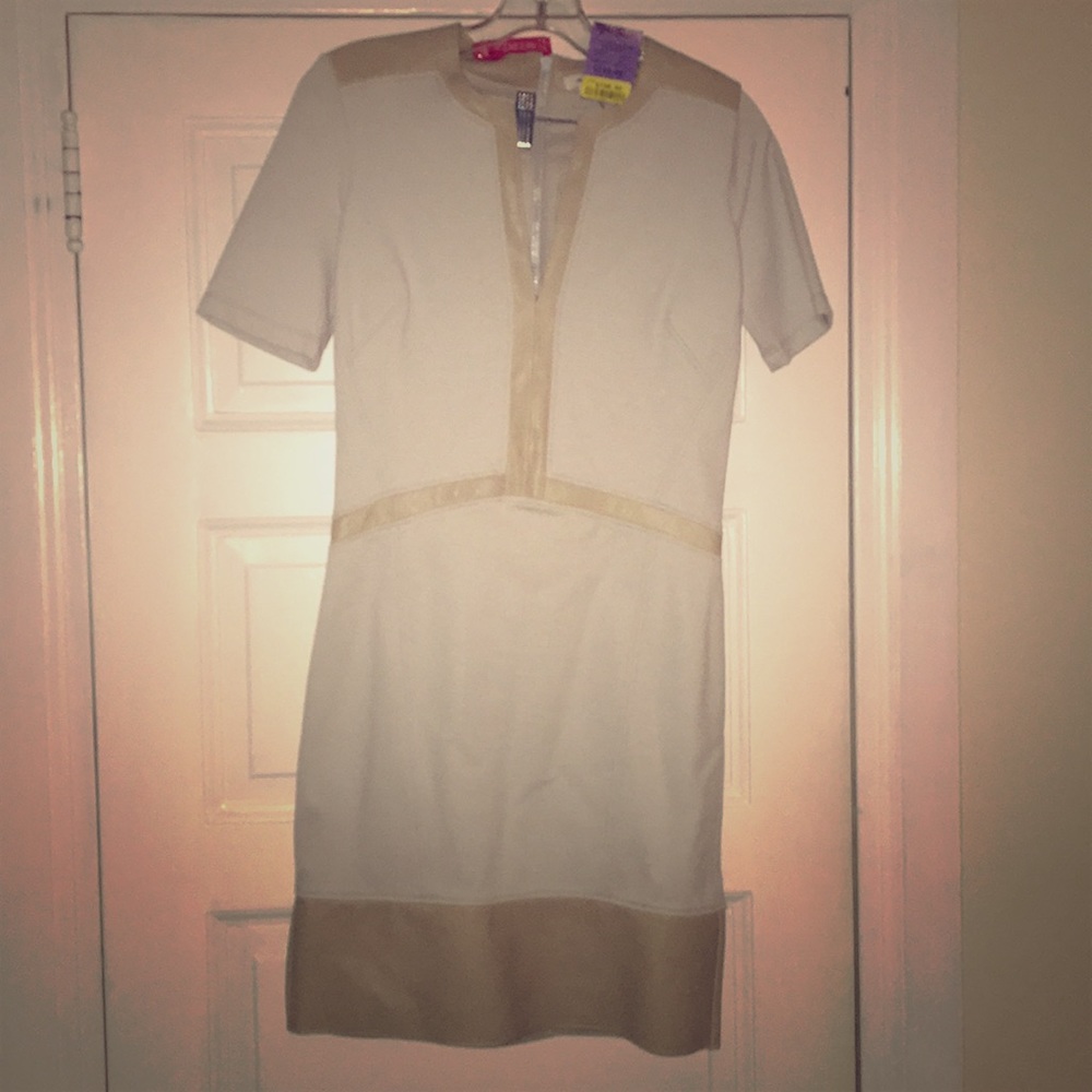 helmet Lang motion slash leather dress